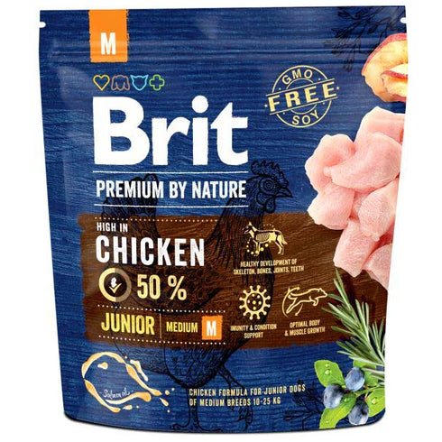 Hrana uscata pentru caini Brit Premium Junior M Pui 1kg